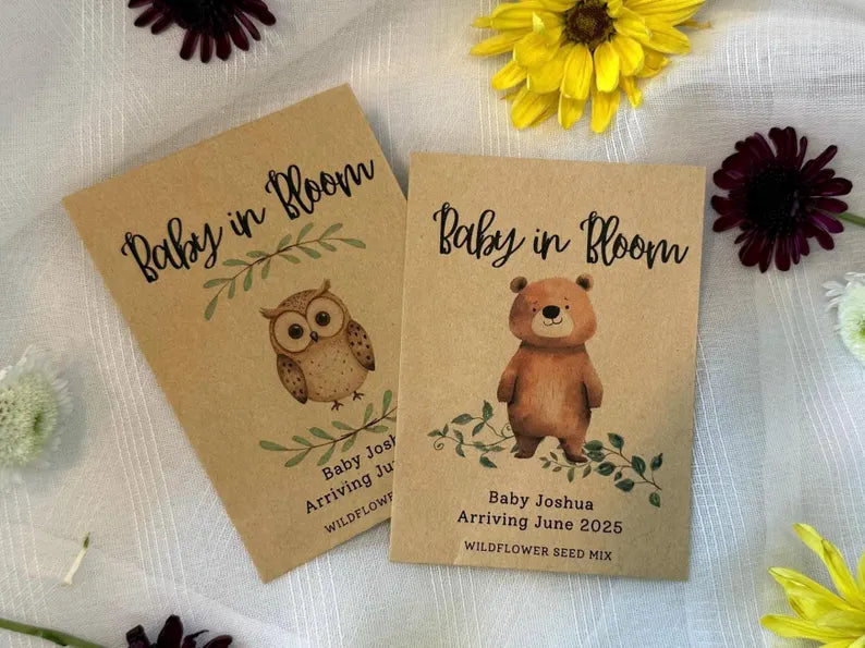 Woodland Animals Baby Shower Seed Favor