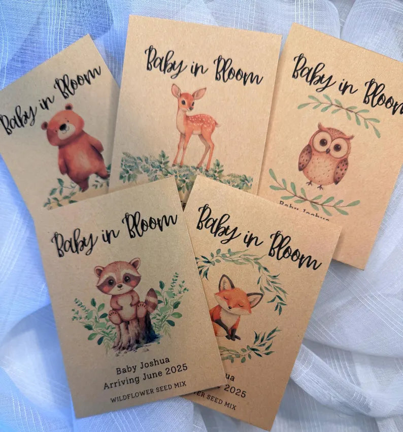 Woodland Animals Baby Shower Seed Favor