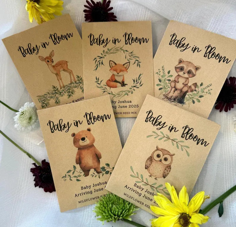 Woodland Animals Baby Shower Seed Favor
