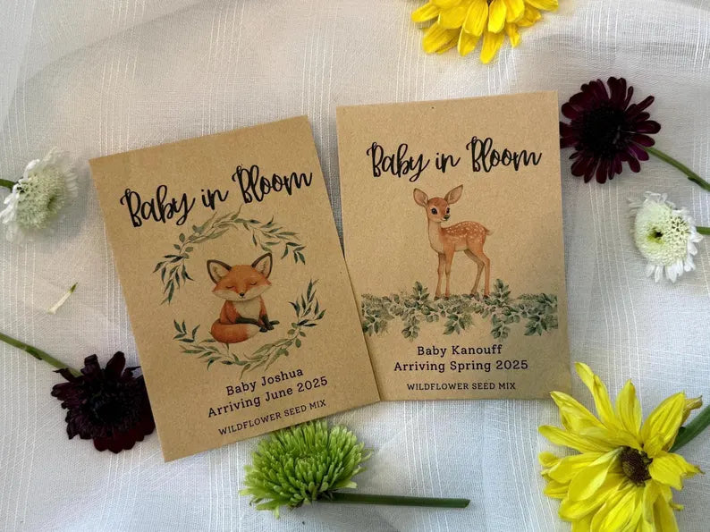Woodland Animals Baby Shower Seed Favor