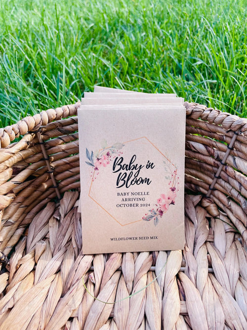 Baby in Bloom Baby Shower Seed Favor