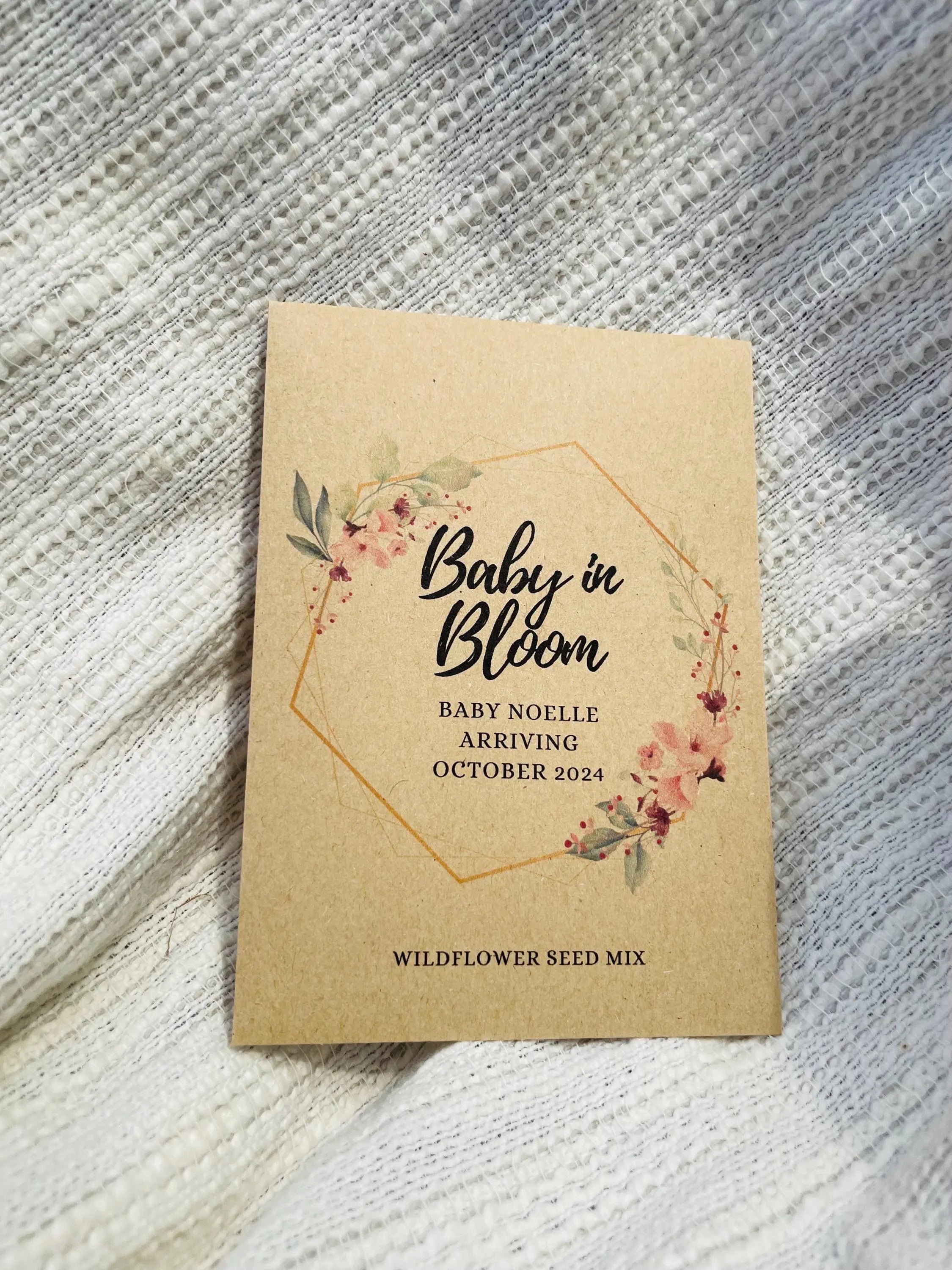Baby in Bloom Baby Shower Seed Favor