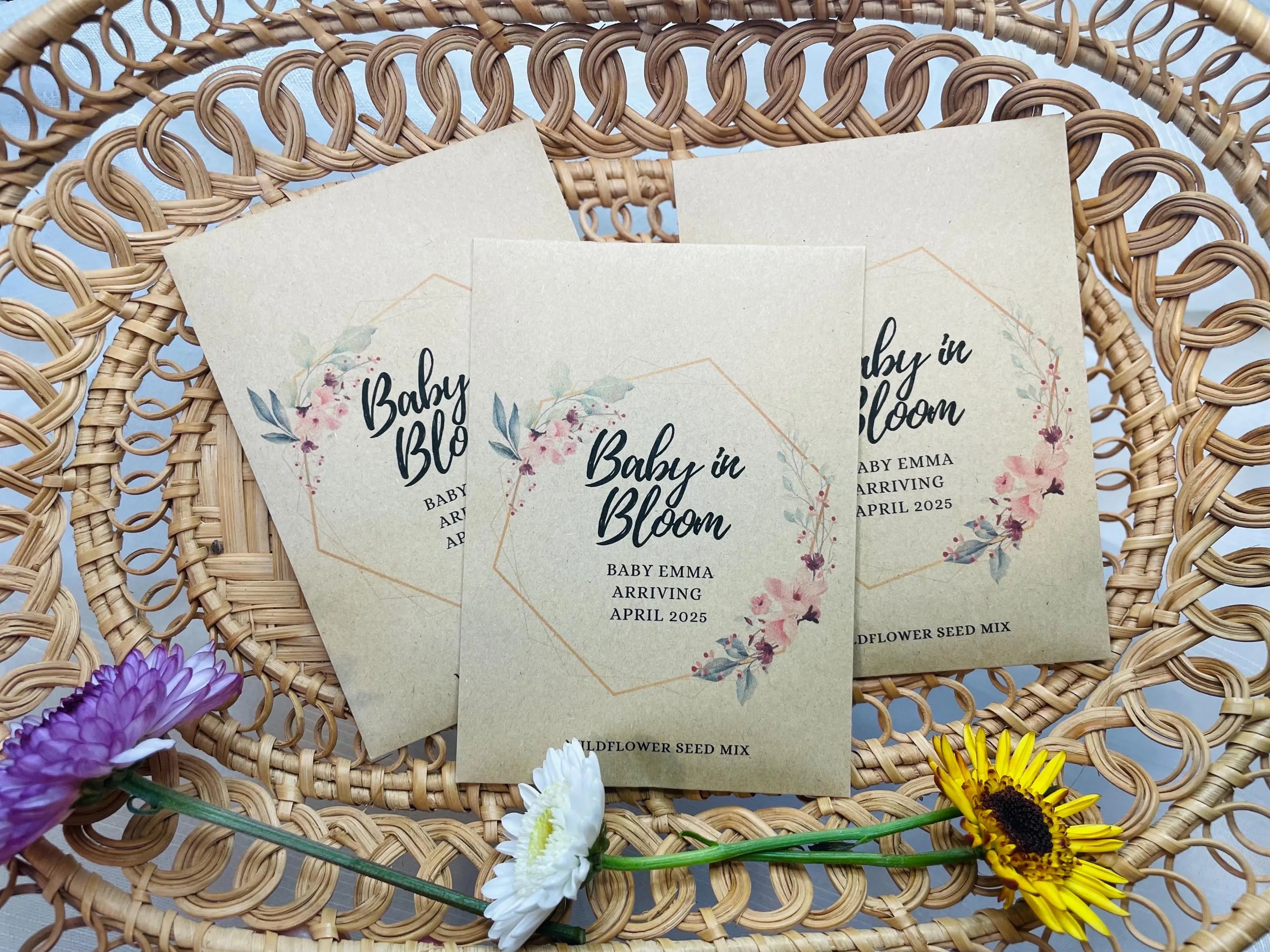 Baby in Bloom Baby Shower Seed Favor
