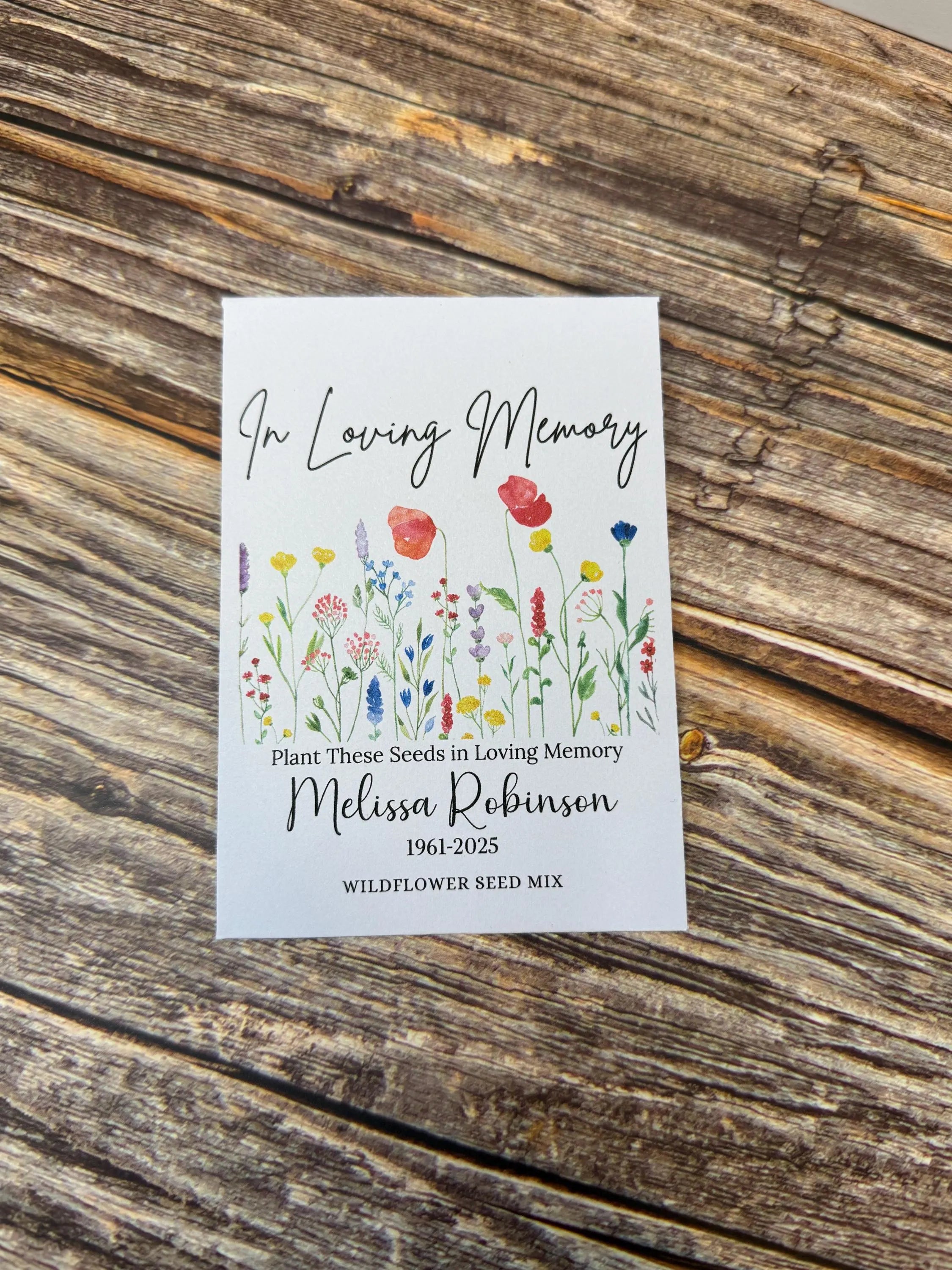 In Loving Memory Wildflower Seed Favor